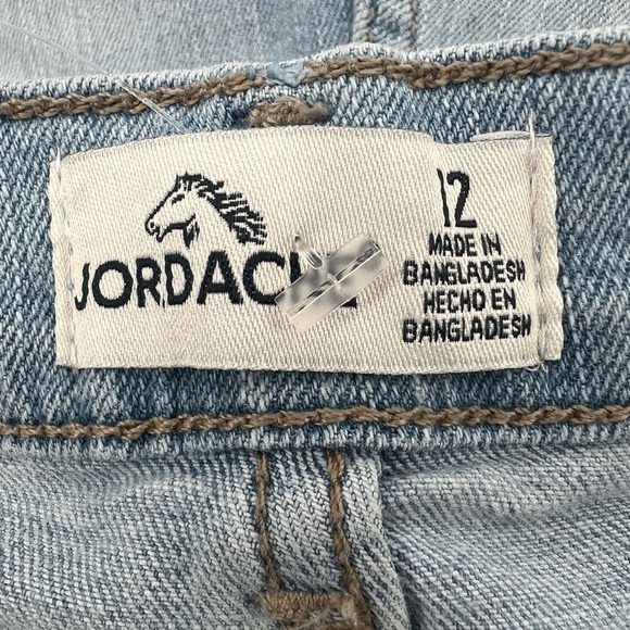 Jordache Embroidered Cut Off Frayed Hem Skinny Jeans Size 12 Big Girl's - Picture 2 of 6